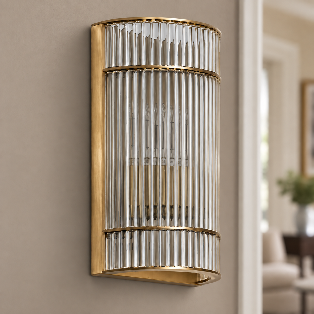 Gatsby Champagne Glass Art Deco Wall Light, unlit