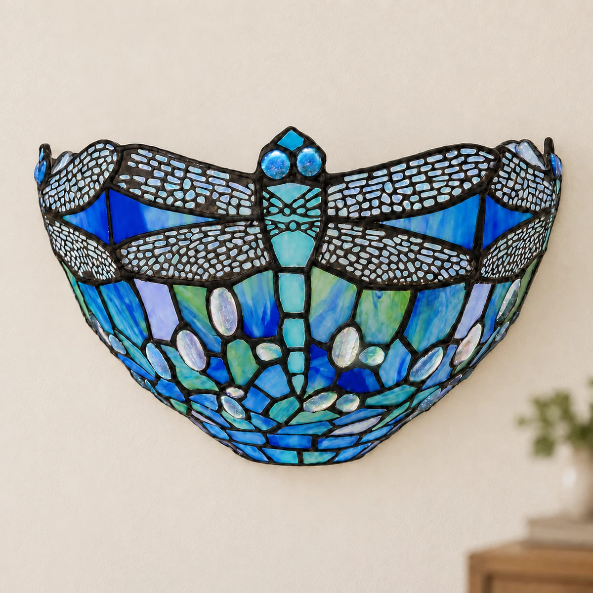 Sapphire Dragonfly Tiffany Wall Light