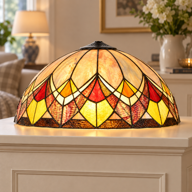 Blossom Tiffany Glass Shade Only, illuminated