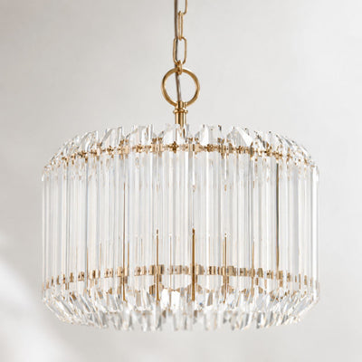 Veyra 3-Light Gold & Glass Art Deco Pendant, in a room setting